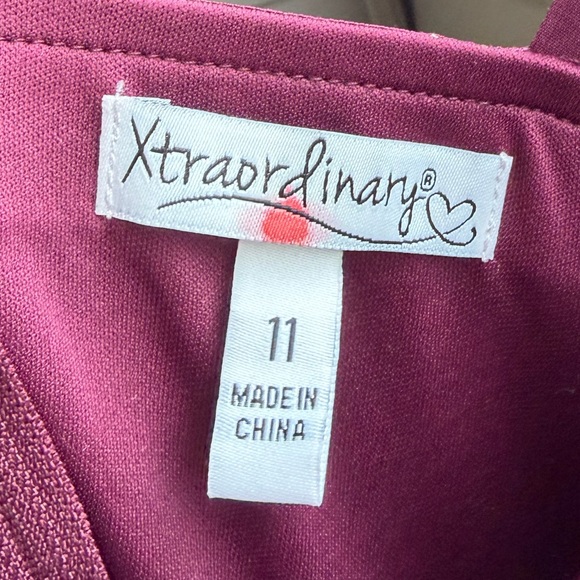 🆕✨ Xtraordinary Burgundy Wine Gold Maxi Dress Size 11 Evening Gown Long Flowy - Picture 14 of 17